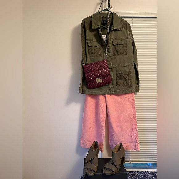 Plum Purple Michael Kors Crossbody Quilted Purse with Chain Strap Detail - Picture 11 of 15